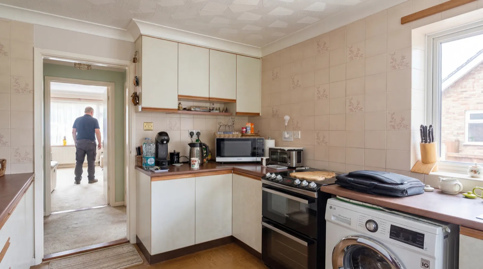 The dated kitchen in Lowestoft before renovation work began