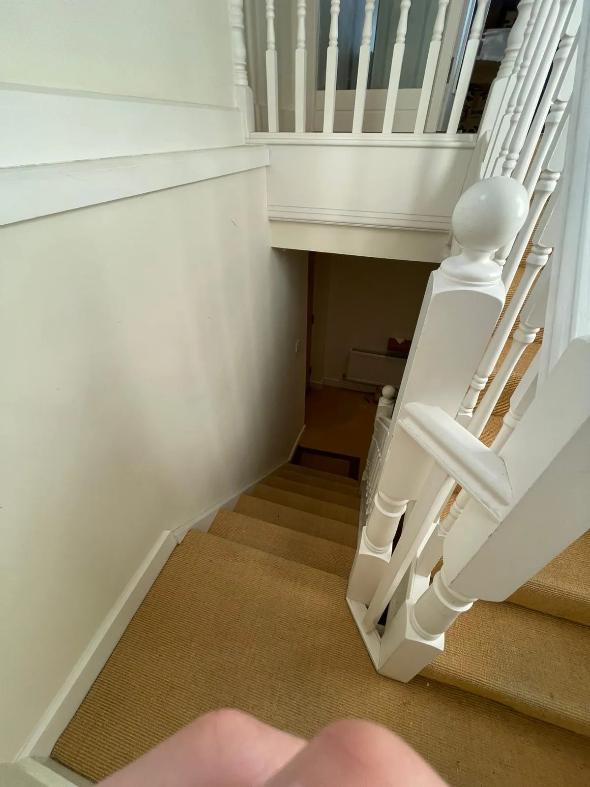 The staircase and landing before redecoration