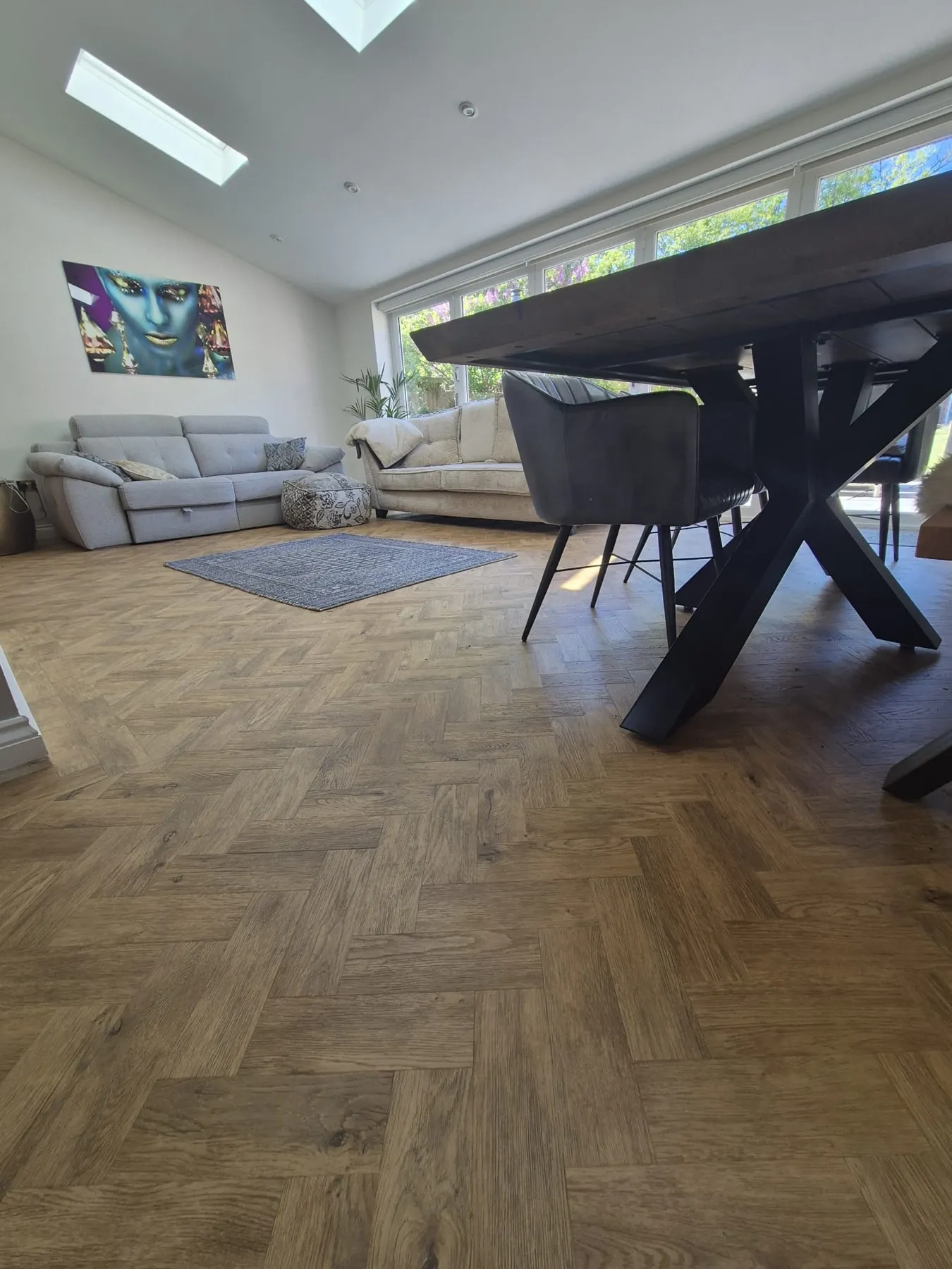 The same room after professional LVT flooring installation